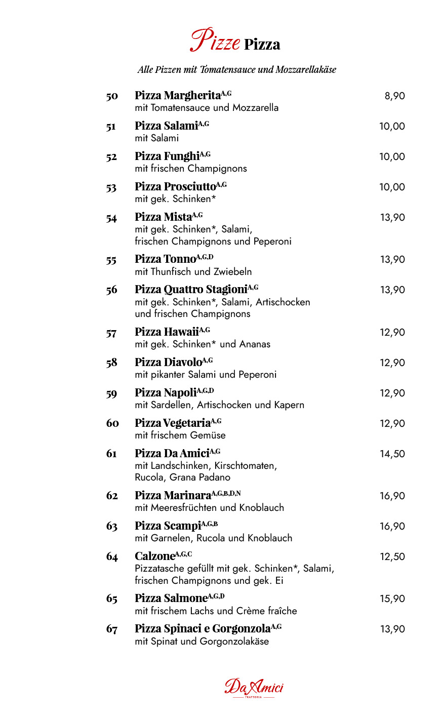 Trattoria Da Amici Glindow - Werder (Havel) Speisekarte 3